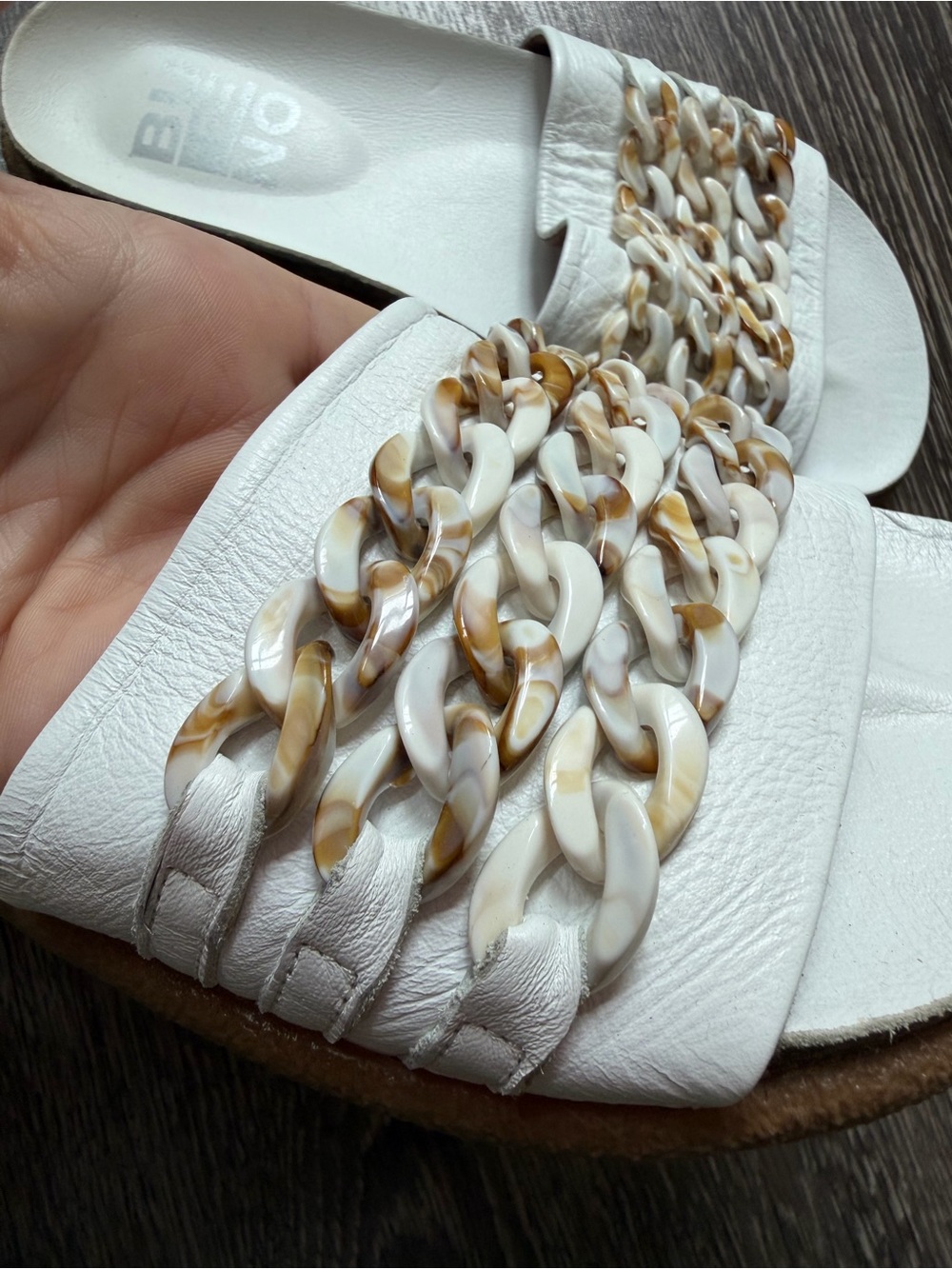 Free People Bueno Footwear Emilia White Chain Slide - Picture 12 of 12